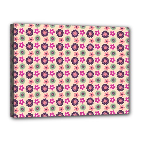 Cute Floral Pattern Canvas 16  X 12  (stretched) by GardenOfOphir