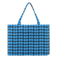 Blue Gray Leaf Pattern Medium Tote Bag by GardenOfOphir