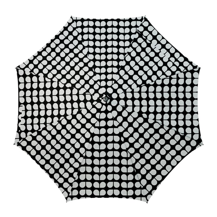 Black And White Leaf Pattern Golf Umbrellas