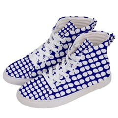 Blue And White Leaf Pattern Men s Hi-top Skate Sneakers by GardenOfOphir