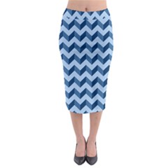 Modern Retro Chevron Patchwork Pattern Midi Pencil Skirt by GardenOfOphir