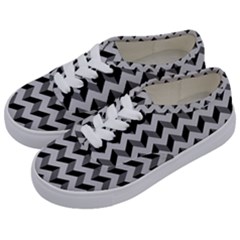 Modern Retro Chevron Patchwork Pattern Kids  Classic Low Top Sneakers by GardenOfOphir