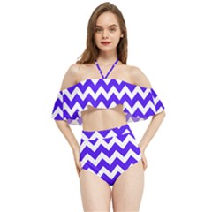 Chevron Pattern Gifts Halter Flowy Bikini Set 