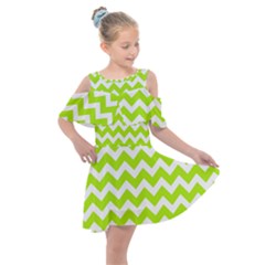 Chevron Pattern Gifts Kids  Shoulder Cutout Chiffon Dress by GardenOfOphir