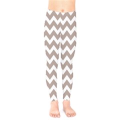 Beige Chevron Pattern Gifts Kids  Leggings by GardenOfOphir