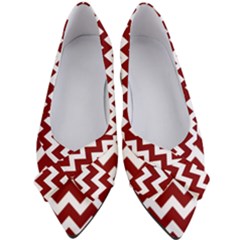 Red Chevron Pattern Gifts Women s Bow Heels by GardenOfOphir