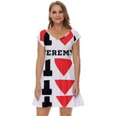 I Love Jeremy  Short Sleeve Tiered Mini Dress by ilovewhateva