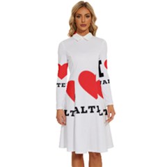 I Love Walter Long Sleeve Shirt Collar A-line Dress by ilovewhateva