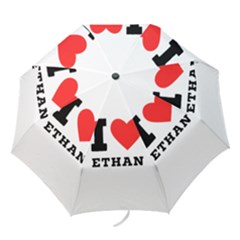 I Love Ethan Folding Umbrellas by ilovewhateva