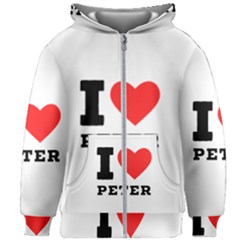 I Love Peter Kids  Zipper Hoodie Without Drawstring by ilovewhateva