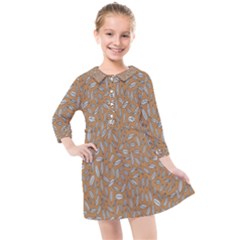 Leaves-013 Kids  Quarter Sleeve Shirt Dress by nateshop