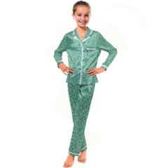 Leaves-015 Kid s Satin Long Sleeve Pajamas Set by nateshop