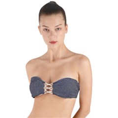 Texture-jeans Twist Bandeau Bikini Top by nateshop