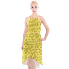 Tile High-low Halter Chiffon Dress  by nateshop