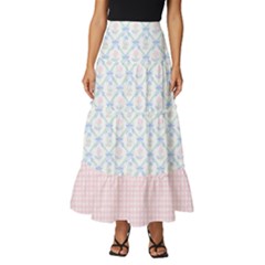 Lns4734 Tiered Ruffle Maxi Skirt by adorned