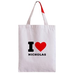 I Love Nicholas Zipper Classic Tote Bag