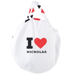 I Love Nicholas Giant Round Zipper Tote by ilovewhateva