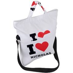 I Love Nicholas Fold Over Handle Tote Bag by ilovewhateva