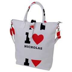 I Love Nicholas Buckle Top Tote Bag by ilovewhateva
