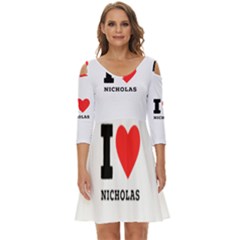 I Love Nicholas Shoulder Cut Out Zip Up Dress by ilovewhateva