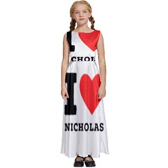I Love Nicholas Kids  Satin Sleeveless Maxi Dress by ilovewhateva