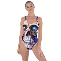 Gothic Cute Skull Floral Bring Sexy Back Swimsuit by GardenOfOphir