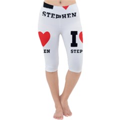 I Love Stephen Lightweight Velour Cropped Yoga Leggings by ilovewhateva