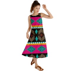 Abstract Art Pattern Design Vintage Summer Maxi Dress