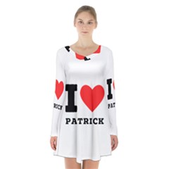 I Love Patrick  Long Sleeve Velvet V-neck Dress by ilovewhateva