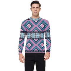 Pink Pattern Design Vintage Men s Long Sleeve Rash Guard