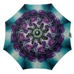 Roses Water Lilies Watercolor Straight Umbrellas by Ravend