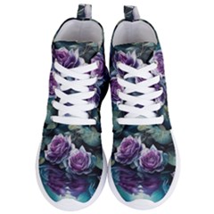 Roses Water Lilies Watercolor Women s Lightweight High Top Sneakers by Ravend
