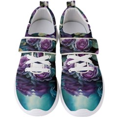 Roses Water Lilies Watercolor Men s Velcro Strap Shoes by Ravend