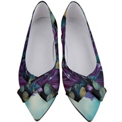 Roses Water Lilies Watercolor Women s Bow Heels by Ravend