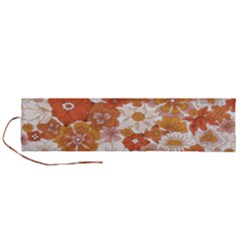 Flowers Petals Leaves Floral Print Roll Up Canvas Pencil Holder (l) by Ravend