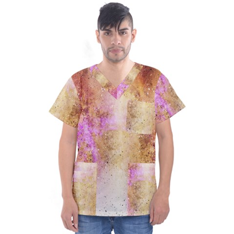 Background-104 Men s V-neck Scrub Top by nateshop