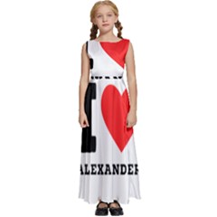 I Love Alexander Kids  Satin Sleeveless Maxi Dress by ilovewhateva