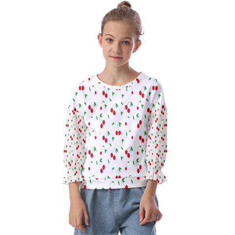 Cherries Kids  Cuff Sleeve Top by nateshop