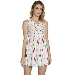 Cherries Sleeveless High Waist Mini Dress by nateshop