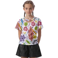 Flowers-101 Kids  Front Cut Tee