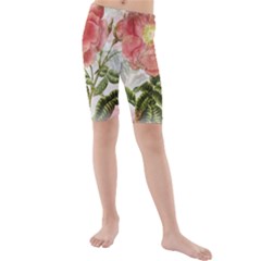 Flowers-102 Kids  Mid Length Swim Shorts