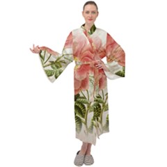 Flowers-102 Maxi Velvet Kimono