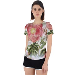 Flowers-102 Back Cut Out Sport Tee