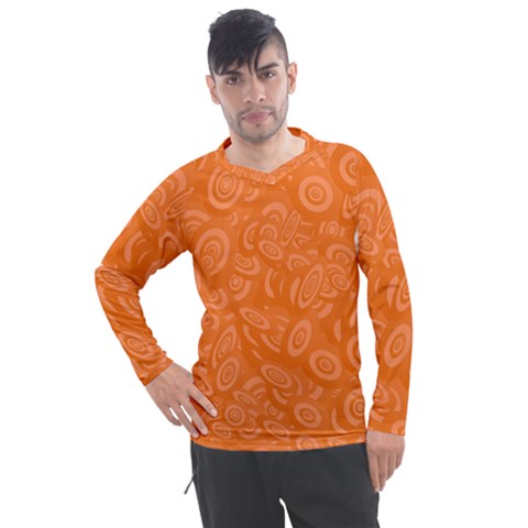 Orange-ellipse Men s Pique Long Sleeve Tee by nateshop