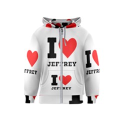 I Love Jeffrey Kids  Zipper Hoodie by ilovewhateva