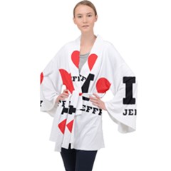 I Love Jeffrey Long Sleeve Velvet Kimono  by ilovewhateva