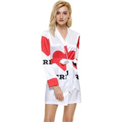 I Love Jeffrey Long Sleeve Satin Robe by ilovewhateva