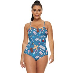 Medicine Pattern Retro Full Coverage Swimsuit by SychEva