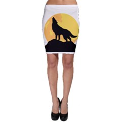 Wolf Wild Animal Night Moon Bodycon Skirt by Semog4