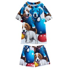 Cute Dog Dogs Animal Pet Kids  Swim Tee And Shorts Set by Semog4